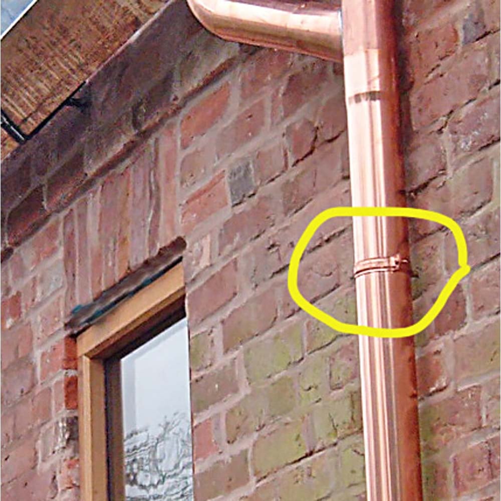 Metal Gutta Copper Downpipe Clip Image 3