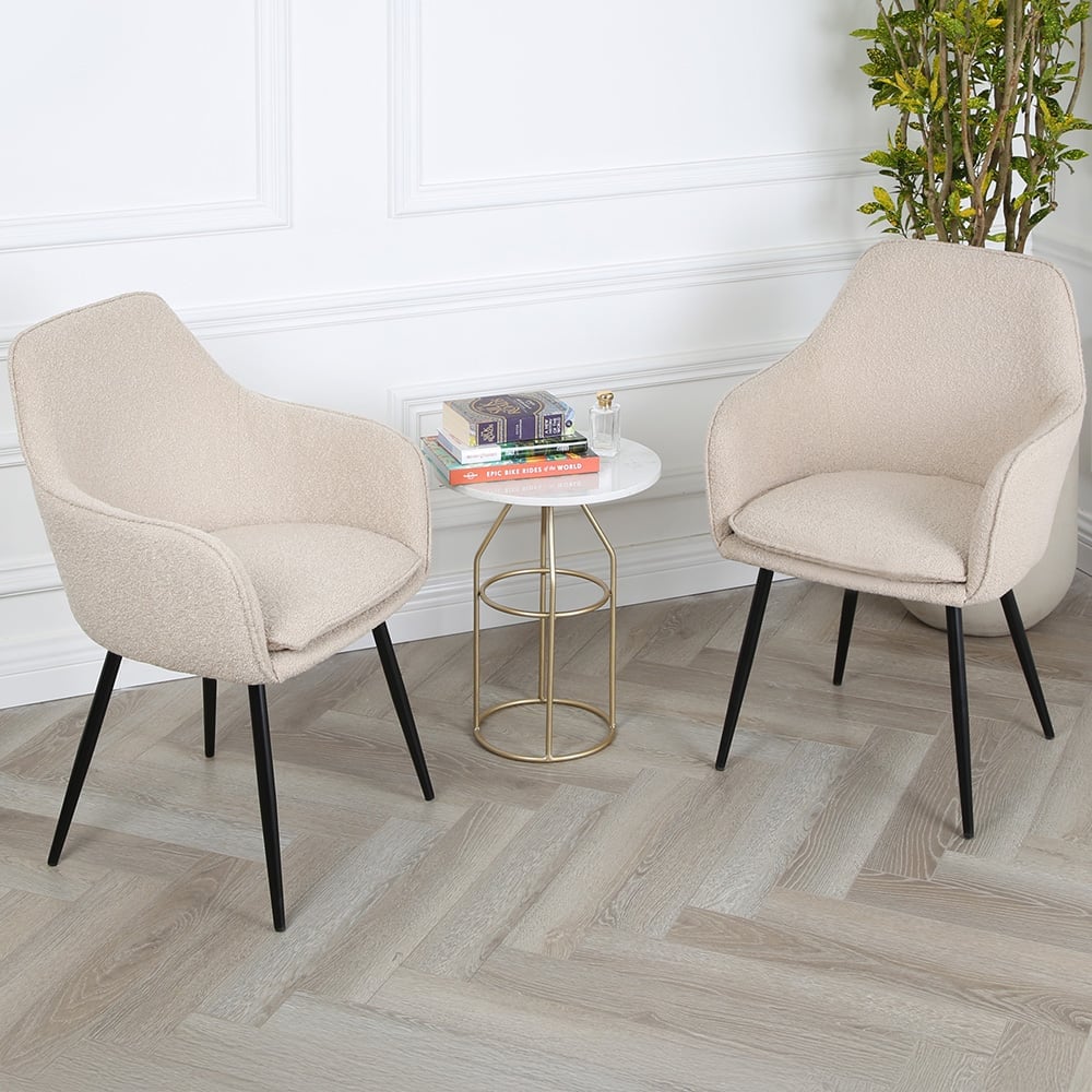 Muse Beige Boucle Accent Chair Image 8