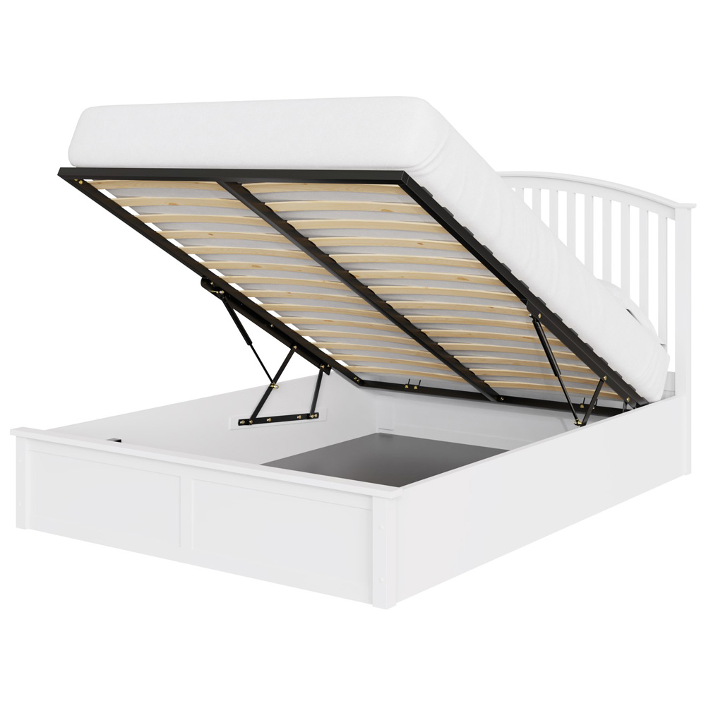 GFW Madrid King Size White Wooden Ottoman Bed Image 5