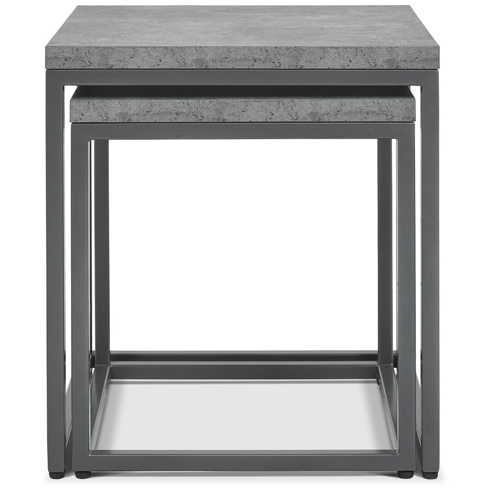 Bentley Designs Renzo Zinc and Dark Grey Nesting Table Set of 2 Image 3
