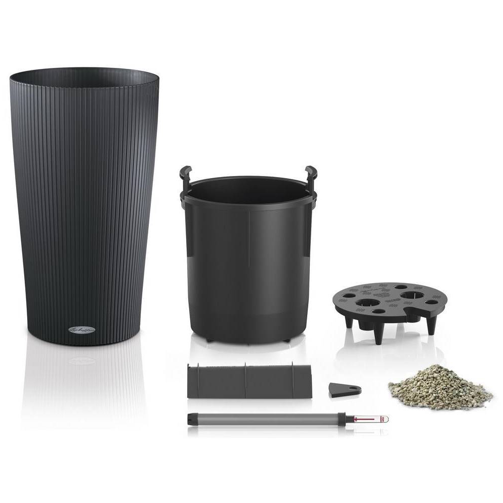 Lechuza Cilindro Slate Polyresin Self Watering Planter 41cm 2 Pack Image 7