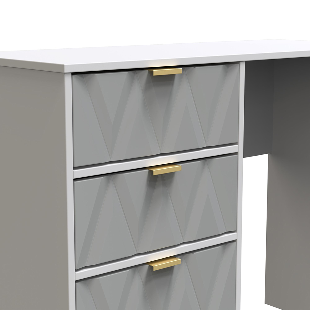 Crowndale Diamond Ready Assembled 4 Drawer Vanity Desk Matt Shadow and Grey Image 6