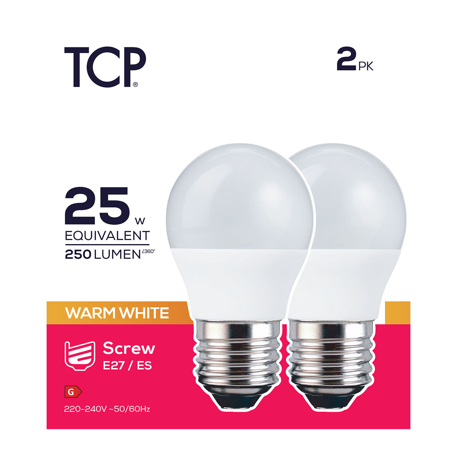 TCP LED MiniGlobe 250L E27 Warm White Bulbs - Warm White Image 2