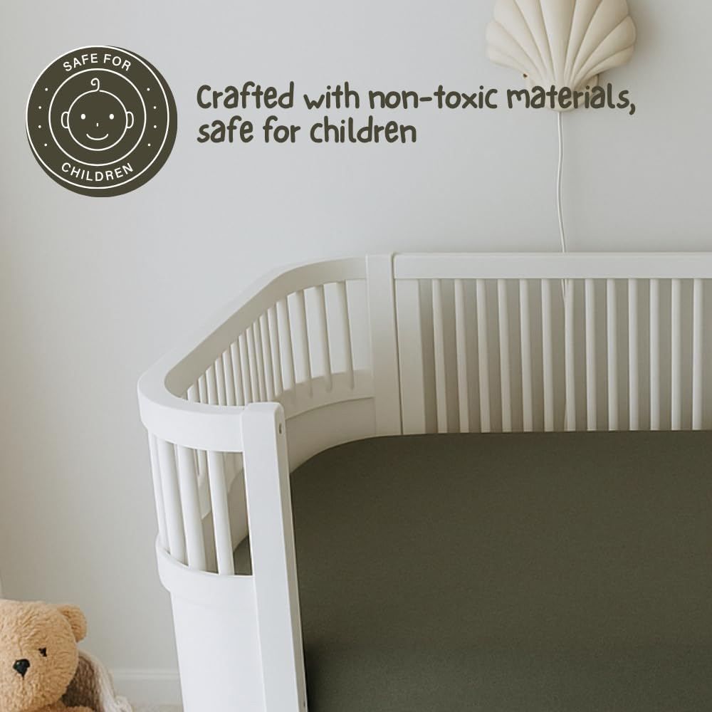 MHG Living Plants and Green Jersey Cotton Fitted Cot Bed Sheet 120 x 60cm 2 Pack Image 5