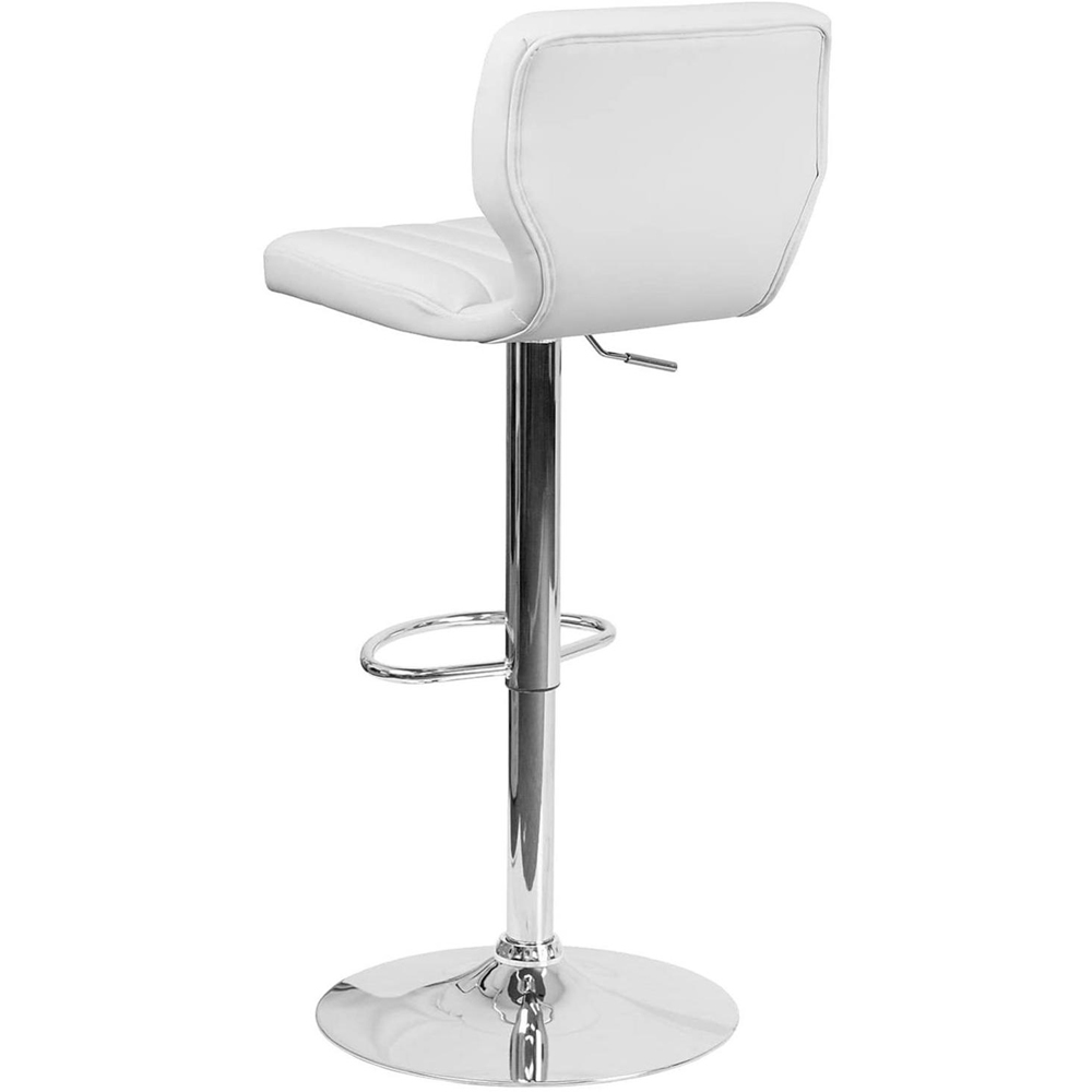 FWStyle Set of 2 White Faux Leather Bar Stool Image 3