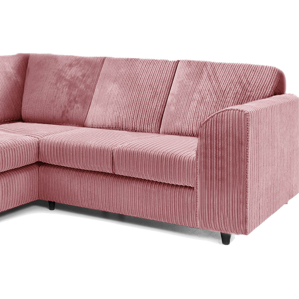 Luxor 5 Seater Pink Jumbo Cord Full Back L Shaped Corner Sofa Set Image 4