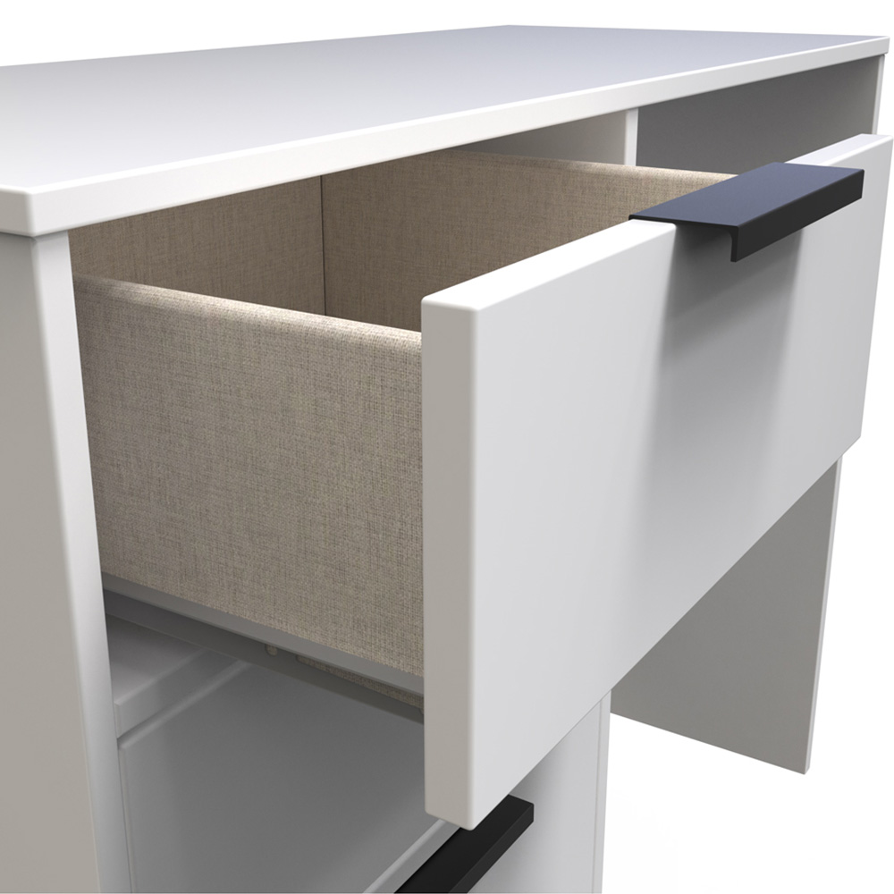 Crowndale Hong Kong 4 Drawer Matt White Vanity Dressing Table Ready Assembled Image 5