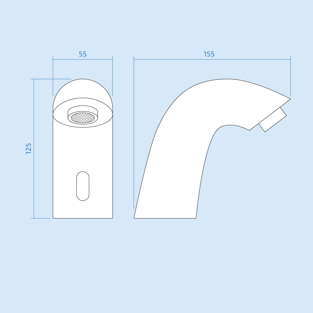 Nes Home Arch Chrome Infra-Red Sensor Basin Mono Mixer Tap with TMV Valve Image 3