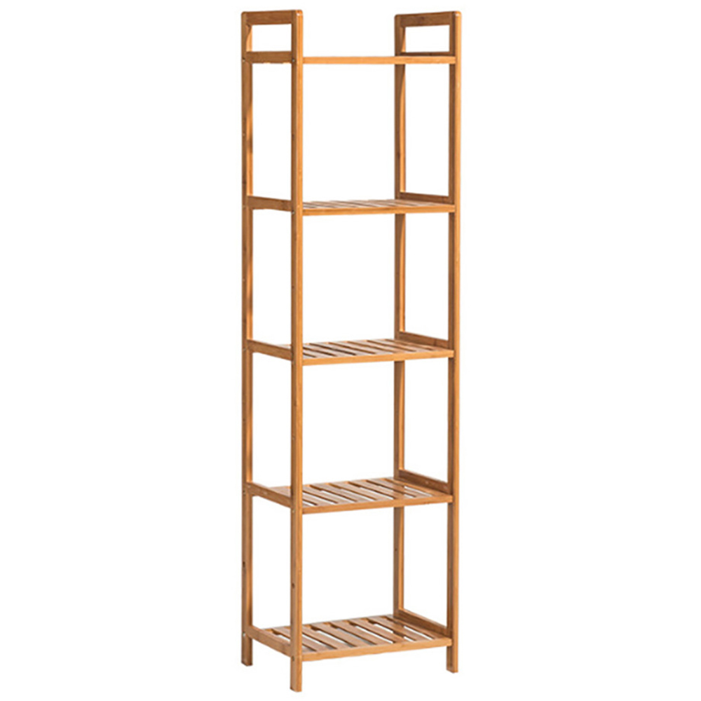 Living and Home 5 Shelf Natural Small Bookshelf Image 2