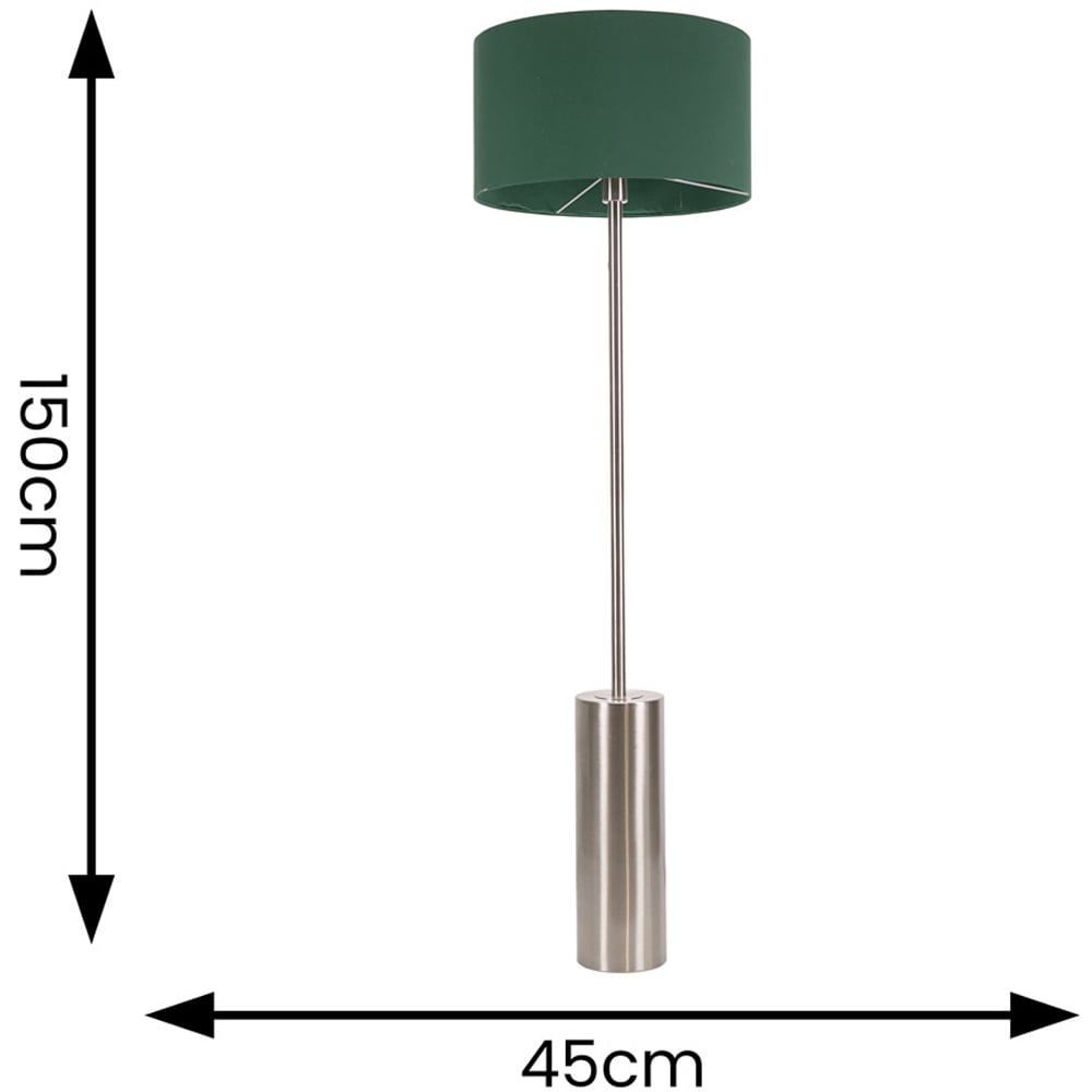 ValueLights Lexy Forest Green Shade Chrome LED Floor Lamp Image 5