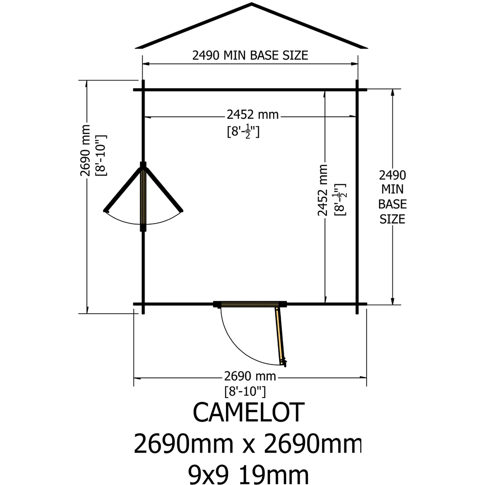 Shire Camelot 9 x 9ft Wooden Log Cabin Image 8