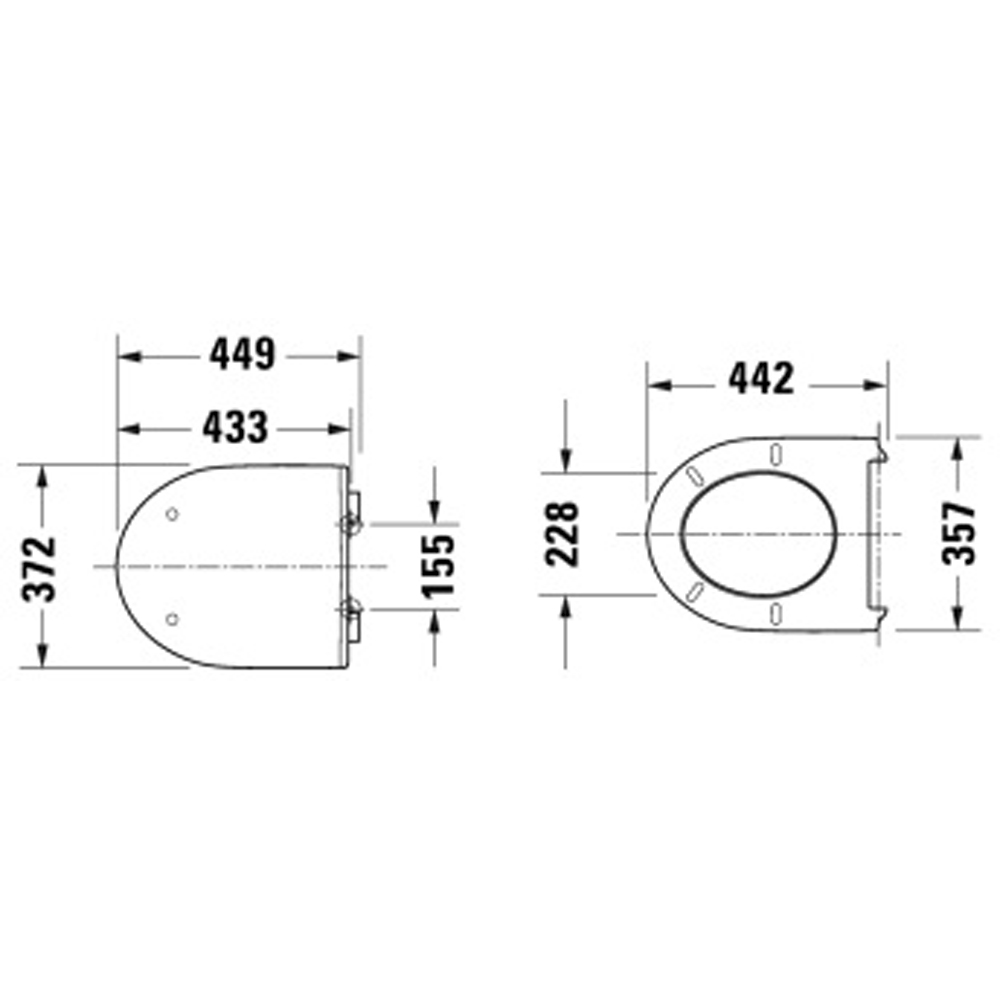 Duravit No.1 White Soft Close Hinge Toilet Seat and Cover 373 x 430mm Image 3