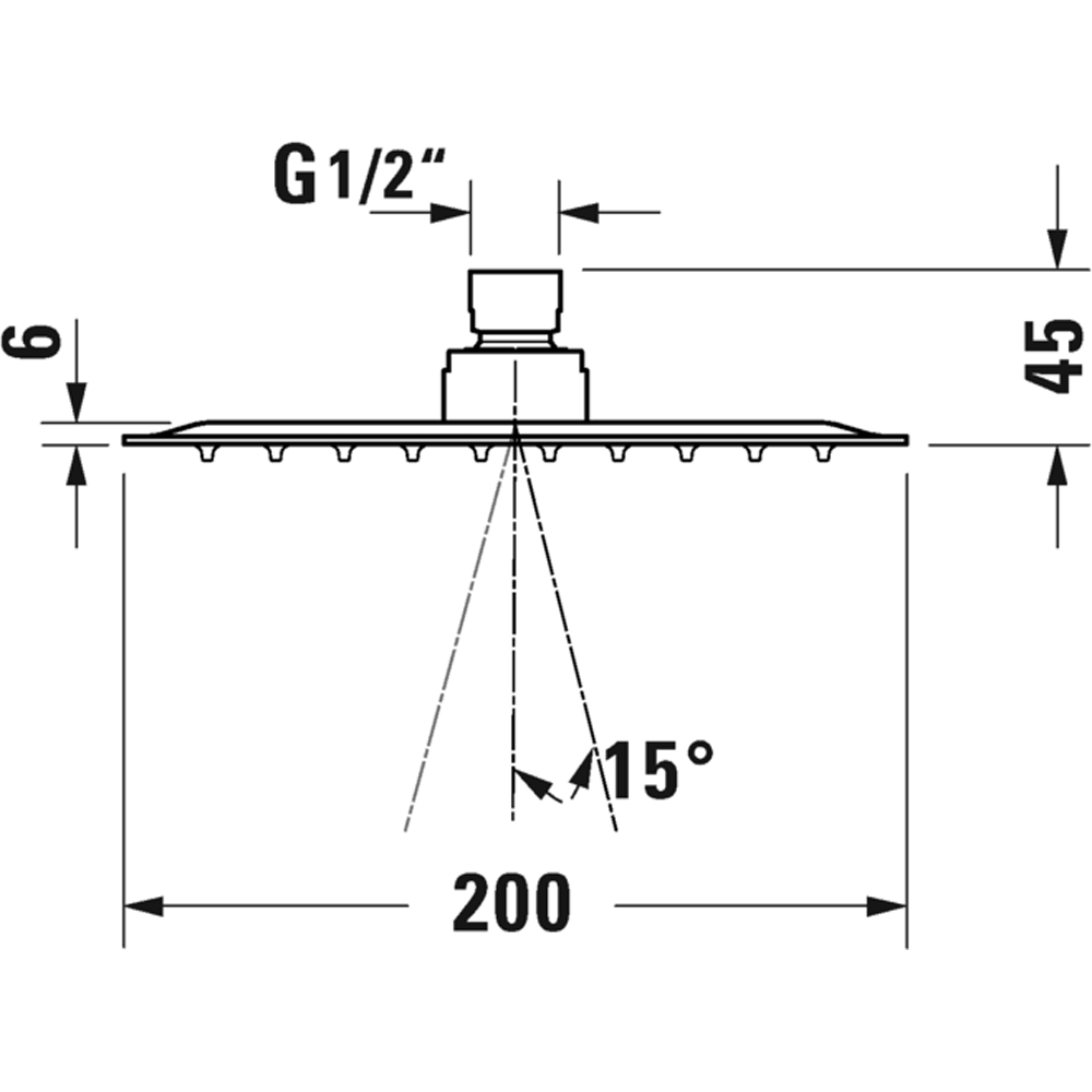 Duravit 200 Square Head Shower Image 2