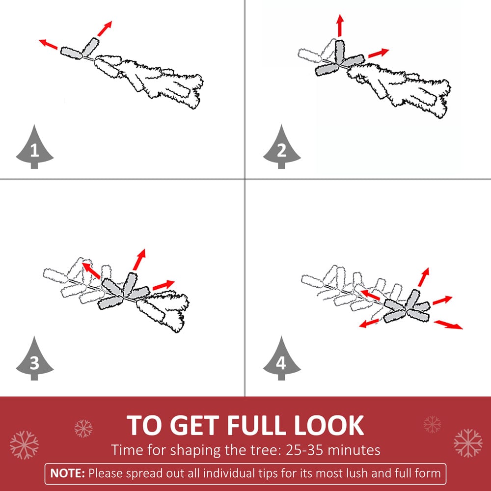 Everglow Warm White LED Pre-Lit Green Artificial Christmas Tree 4ft Image 6