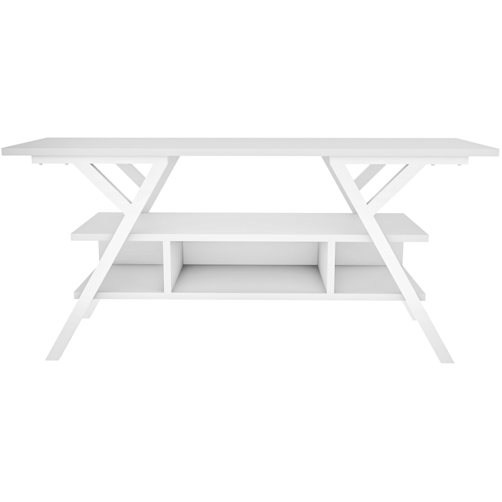 Decorotika Minerva Decorative 4 Open Shelf White TV Unit Image 3