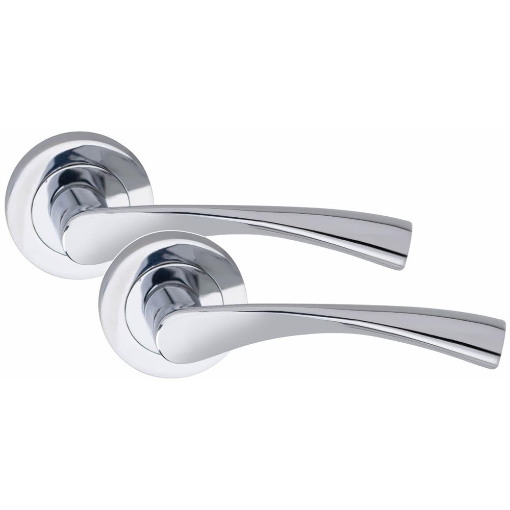Golden Grace Polished Chrome Astrid Classic Door Handle 4 Pack Image 2