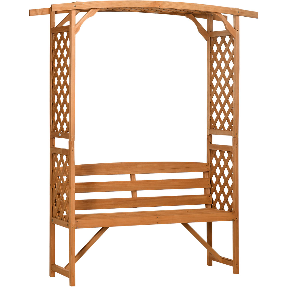 Outsunny Patio Garden Bench Natural Wood Image 2