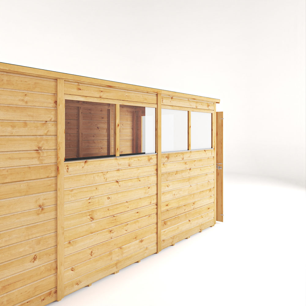 Mercia Woodsman 10 x 6ft Shiplap Glass Pent Shed Image 7