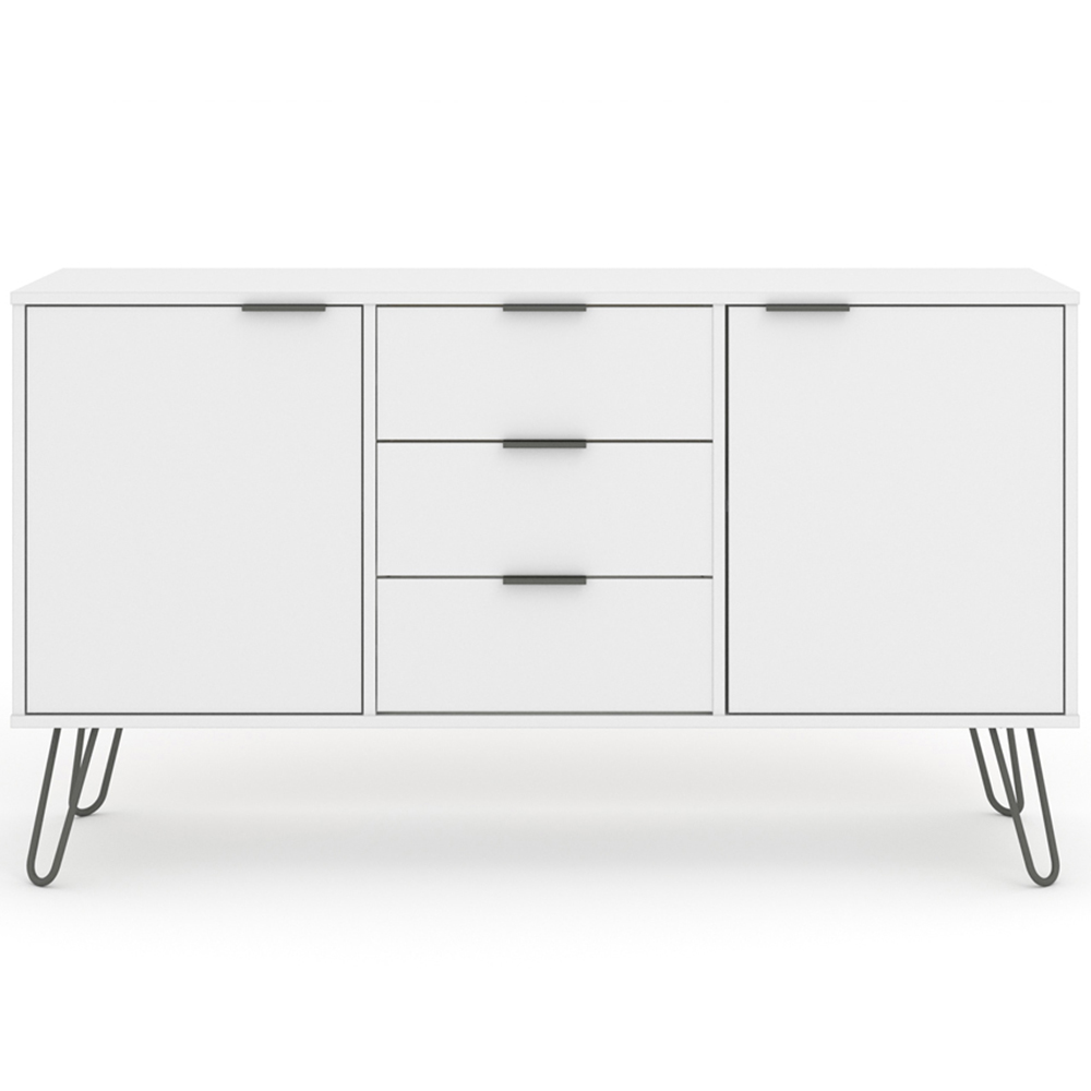 Core Products Augusta White 2 Door 3 Drawer Medium Sideboard Image 2