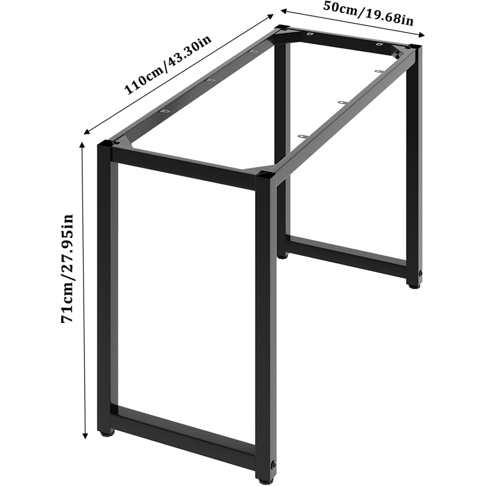 Living and Home Black Open Cuboid Iron Table Frame 110 x 71cm Image 8