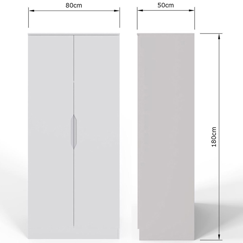 FWStyle Luno 2 Door White Modern Wardrobe Image 7
