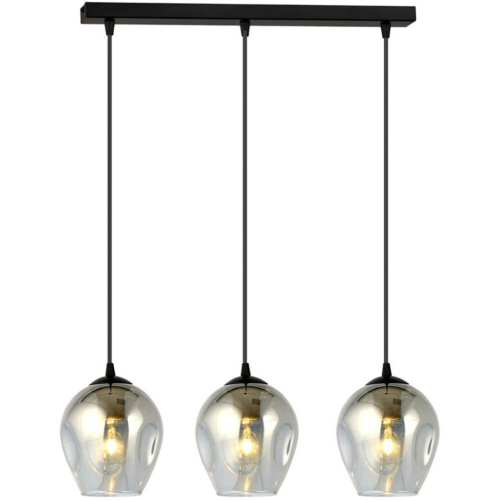 Emibig Istar 3 Light Graphite Shade Black E27 Ceiling Pendant Light Image 3