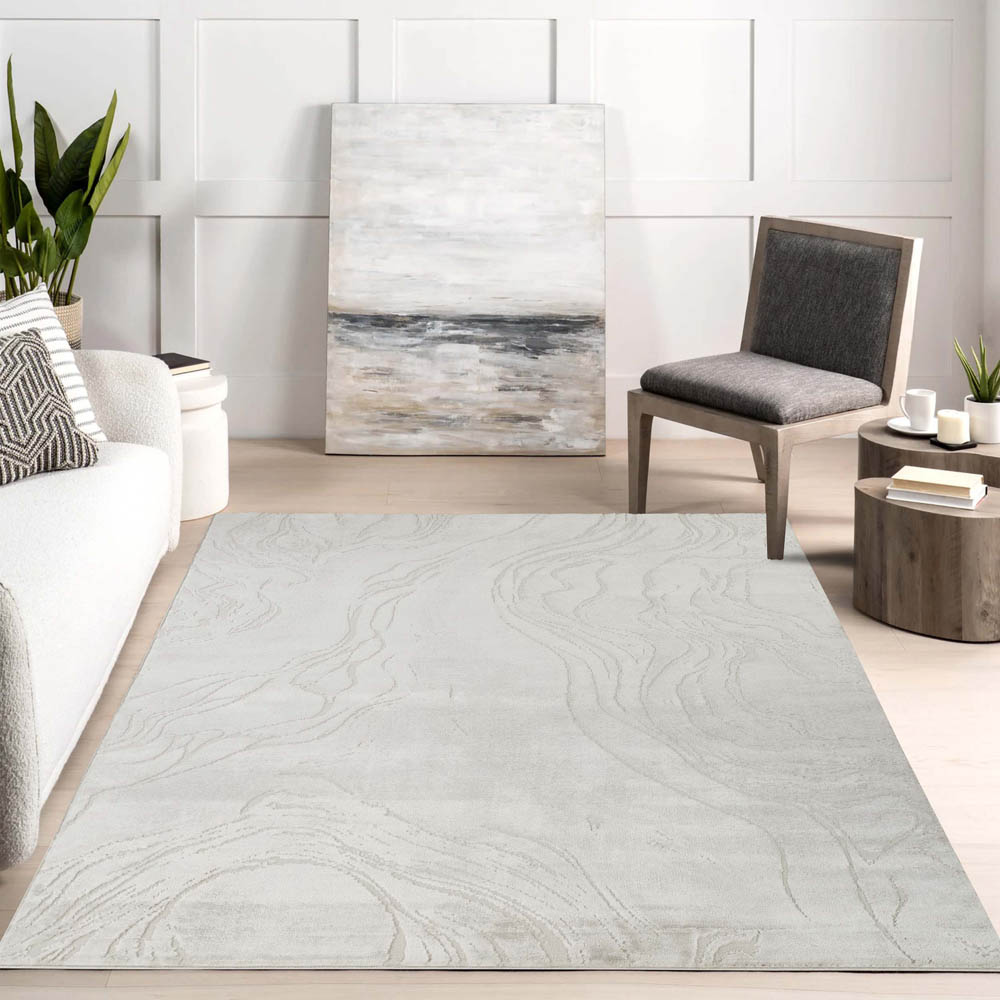 Desire Rugs Novu Stream Beige Modern Abstract Metallic Sheen Rug 160 x 230cm Image 2