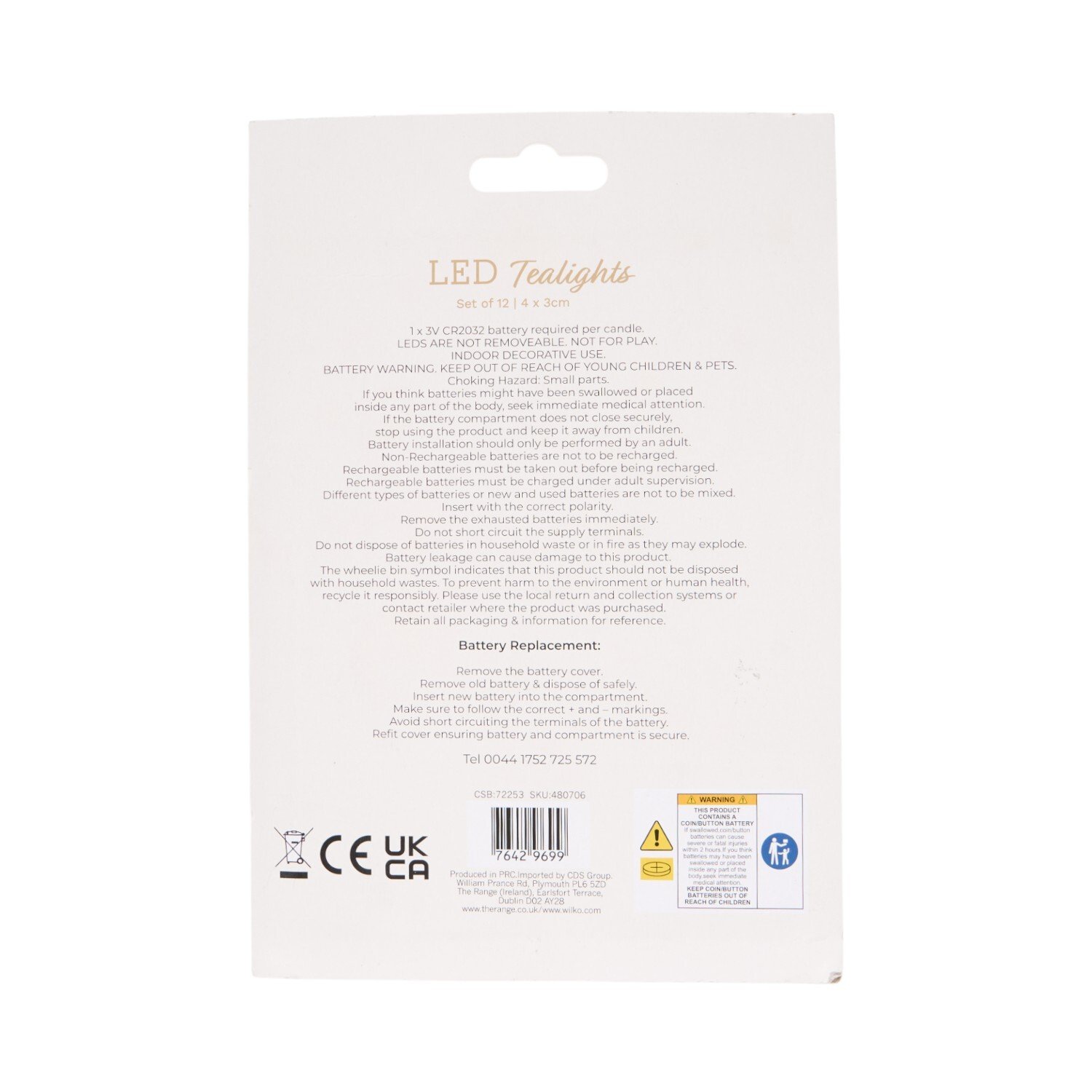 Set of 12 LED Tealights White Image 2