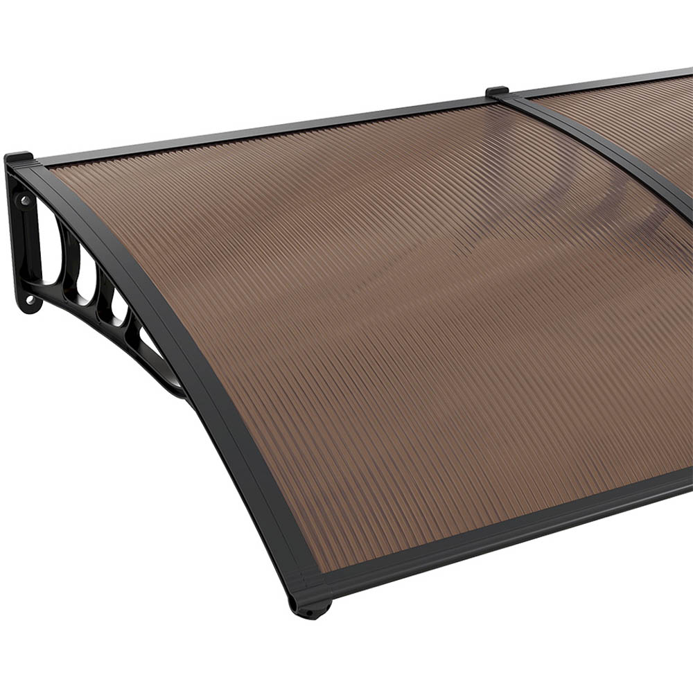 Living and Home Large Brown Curved Door Window Canopy Image 5