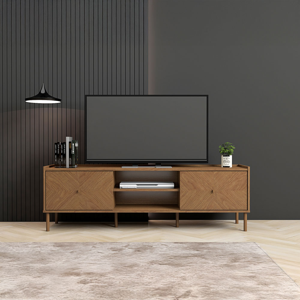 Kudl Summer 2 Door 2 Shelf Light Oak TV Cabinet Image 3