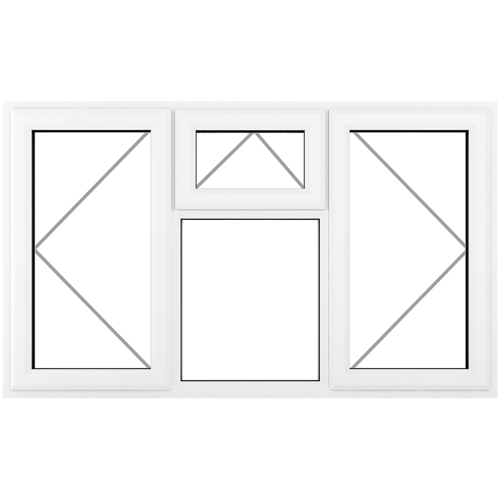 Crystal uPVC Double Glazed Window LH & RH Side Hung & Top Centre White Clear Glass 1770x1040mm Image 2