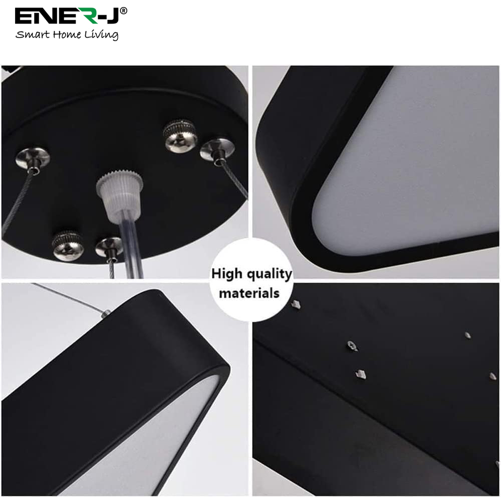 ENER-J Cool White LED 36W 6500K Hollow Triangle Geometric Pendant Light Image 3