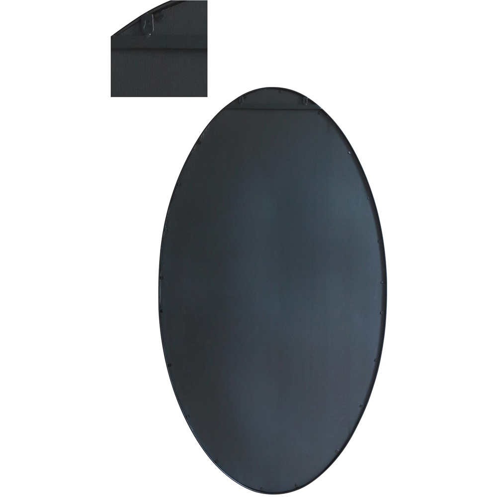MirrorOutlet The Ovale Black Metal Oval Outdoor Garden Wall Mirror 180 x 100cm Image 4