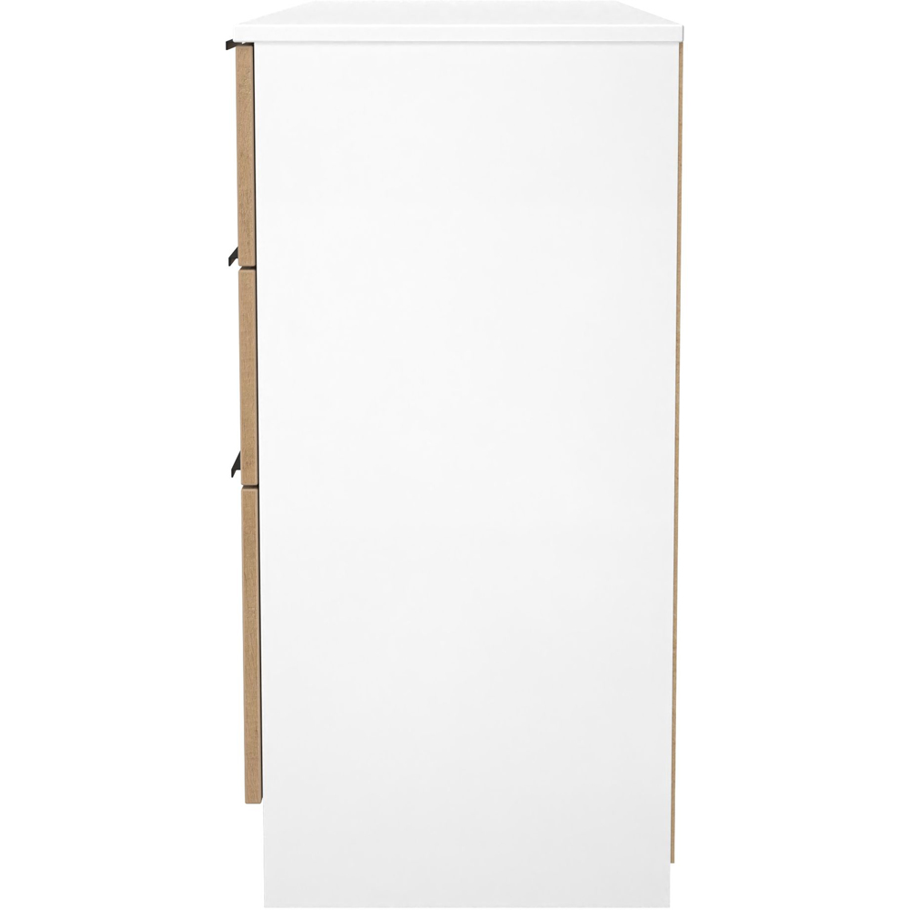 Crowndale Java 6 Drawer Slatt Effect and White Kneehole Desk Image 3