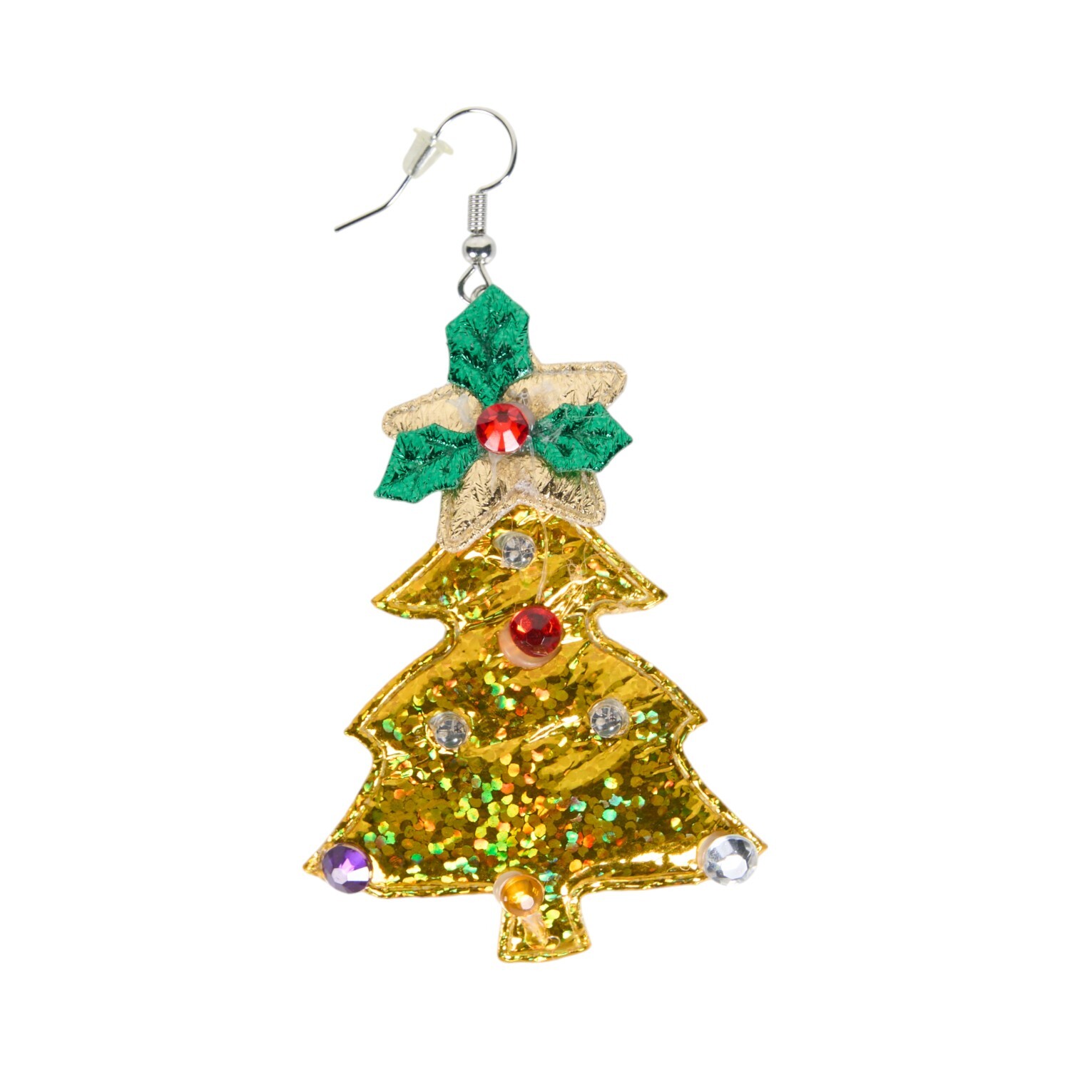 Light Up Christmas Tree LED Earrings Image 3
