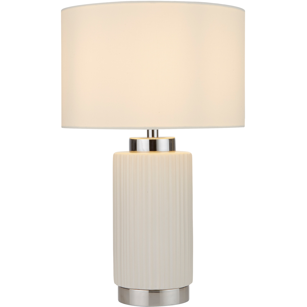 Lighting Collection Ceramic and Chrome Table Lamp Image 3
