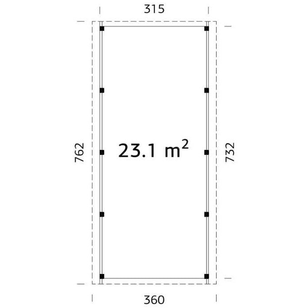 Palmako Karl 2 Timber Carport 11.8 x 24.9ft Image 4