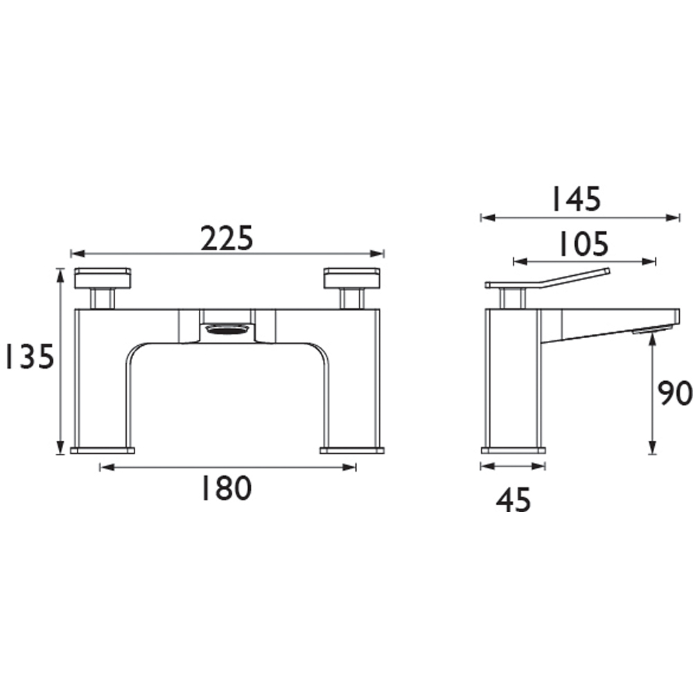 Bristan Tangram Chrome Bath Filler Tap Image 5