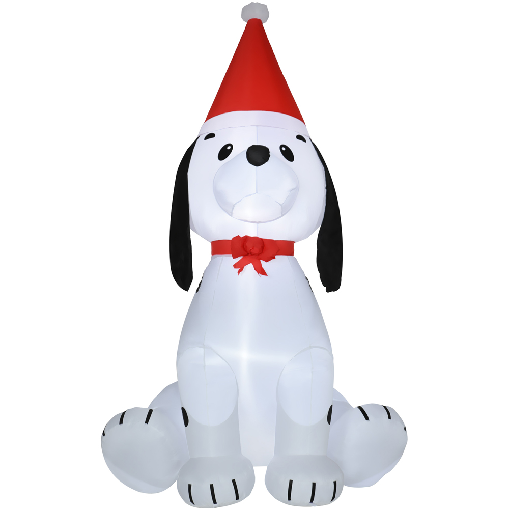 Everglow LED Inflatable Christmas Puppy with Santa Hat Decoration 5.9ft Image 2
