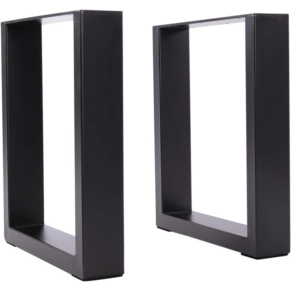 Living and Home 2 Pack Black Industrial Heavy Duty Rectangular Iron Table Legs 50 x 71cm Image 3