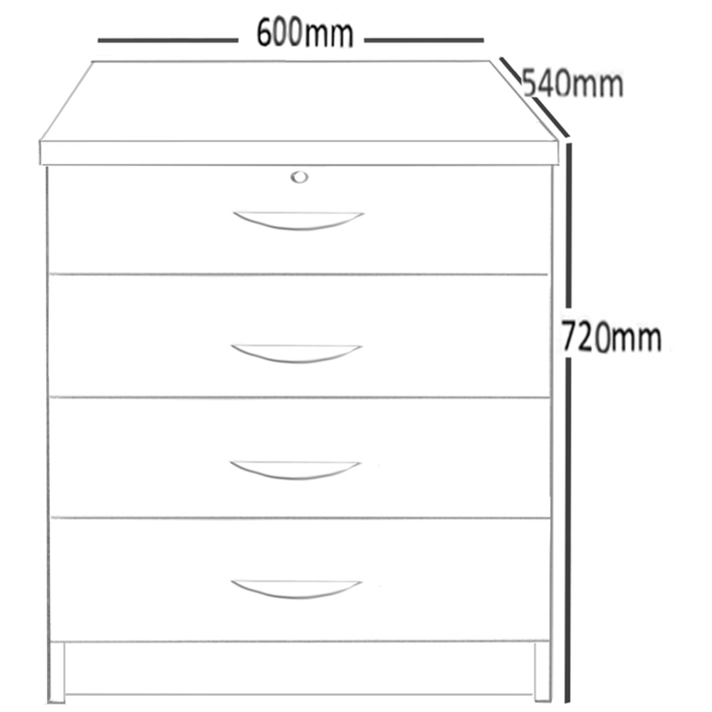 R White Cabinets 4 Drawer Grey Chest of Drawers Image 5