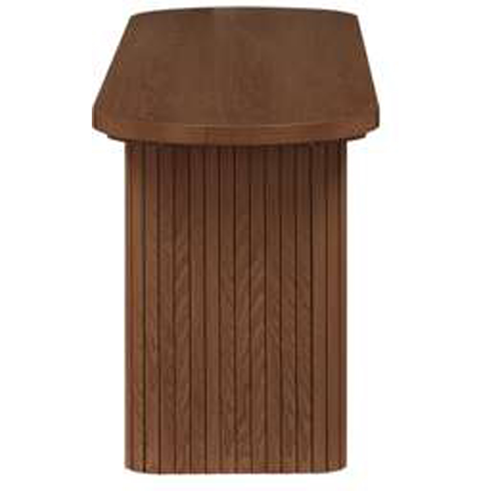 Birlea Axel 2 Seater Walnut Oval Fluted Dining Bench Image 4