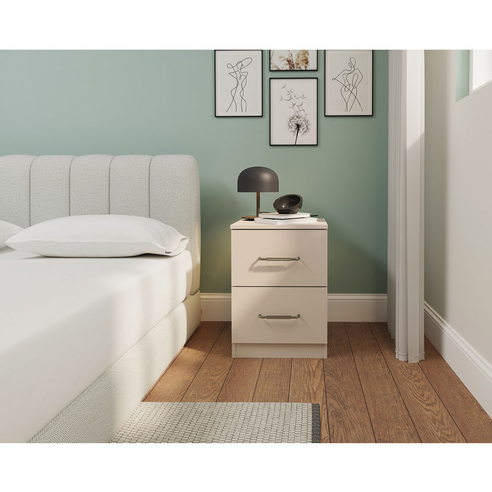 Eloise 2 Drawer Cashmere Bedside Table Image 2