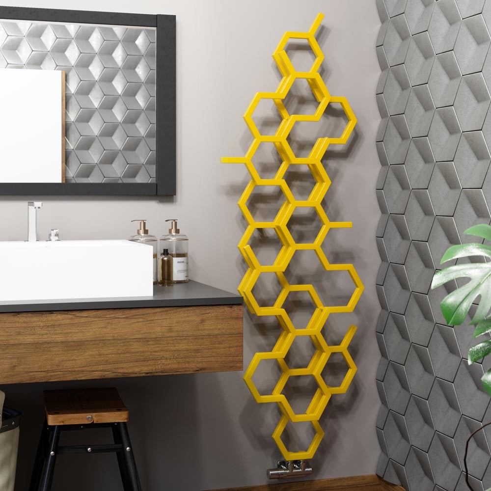 Terma Hex 1708 BTU Mustard Radiator 1700 x 573mm Image 2