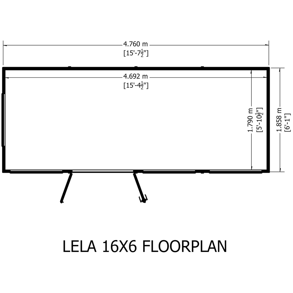 Shire Lela 16 x 6ft Double Door Summerhouse Image 7