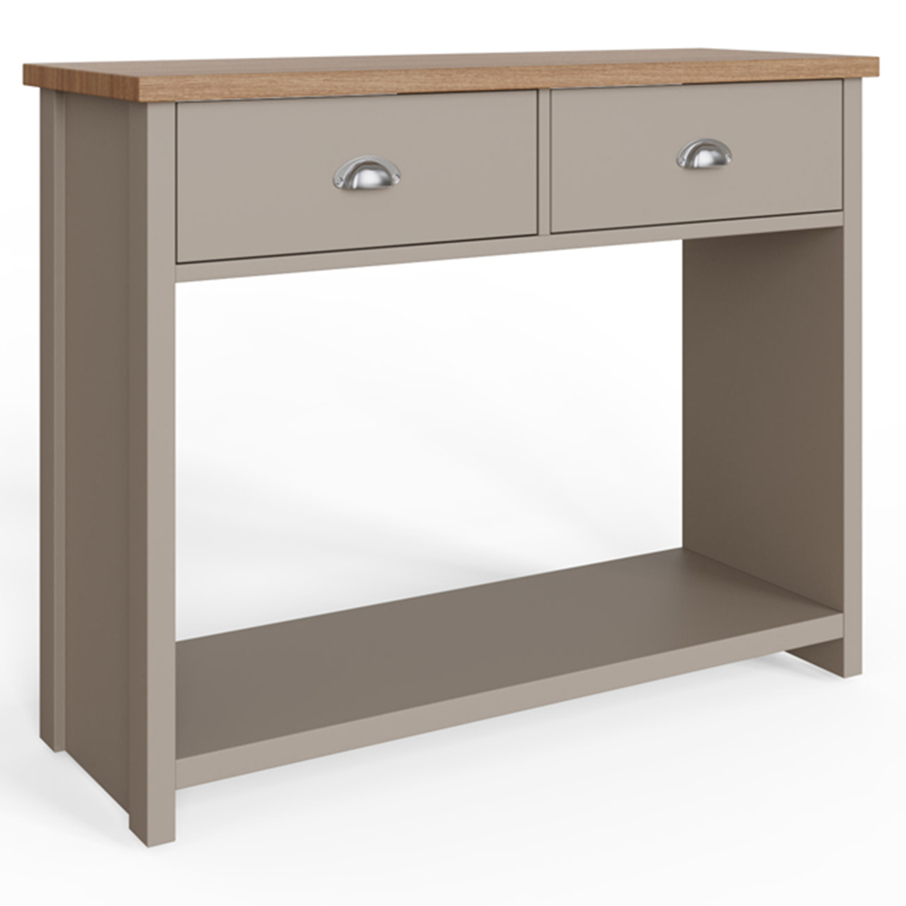 GFW Lancaster 2 Drawer Grey Console Table Image 3
