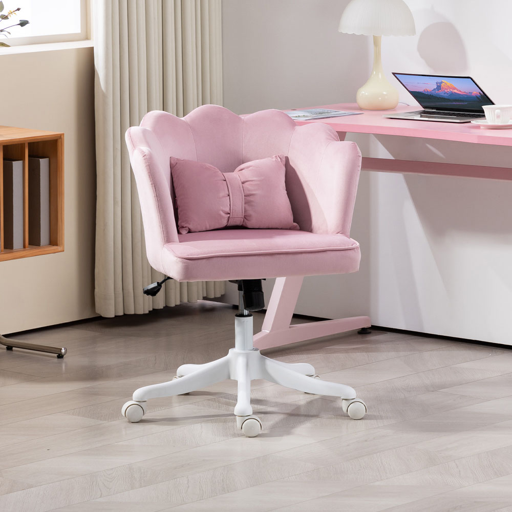 Portland Pink Wide Seat Armless Office Chair with Tilt Function Image 3