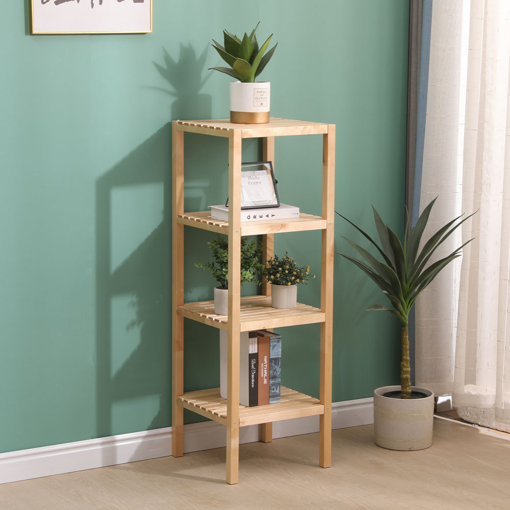 FurnitureHMD 3 Shelf Natural Birch Wood Bookcase Image 9