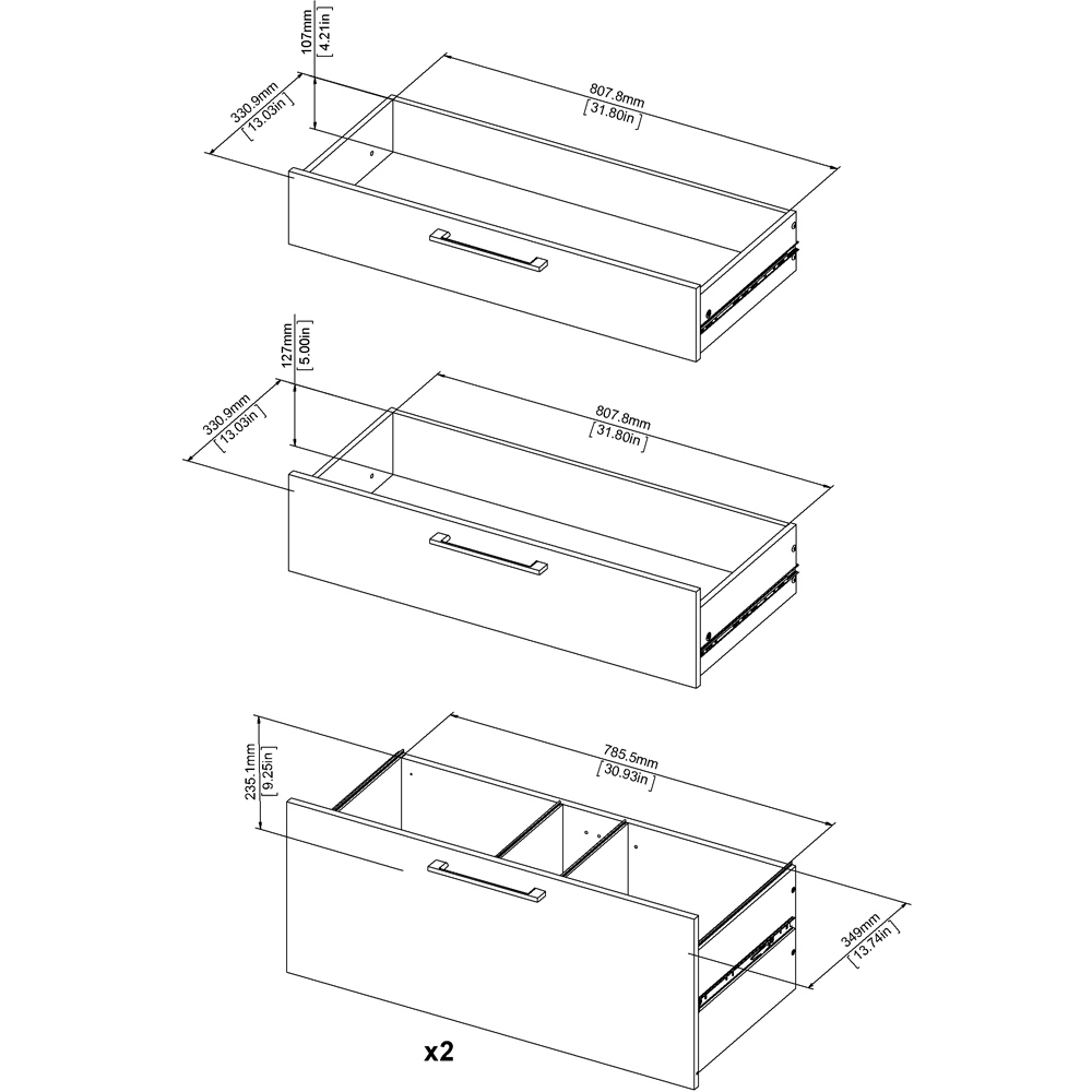 Florence 4 Drawer Oak Office Storage Image 7