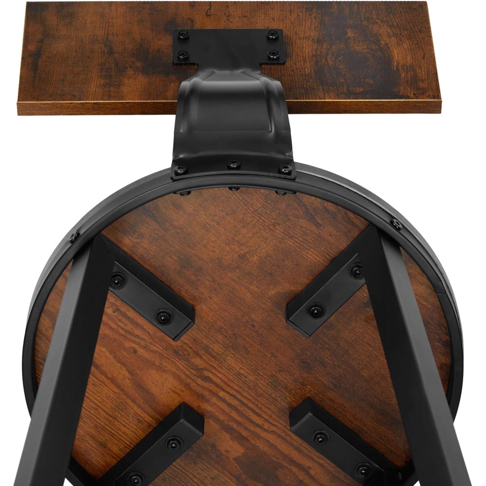 tectake Poole Dark Wood Set of 2 Bar Stool Image 6